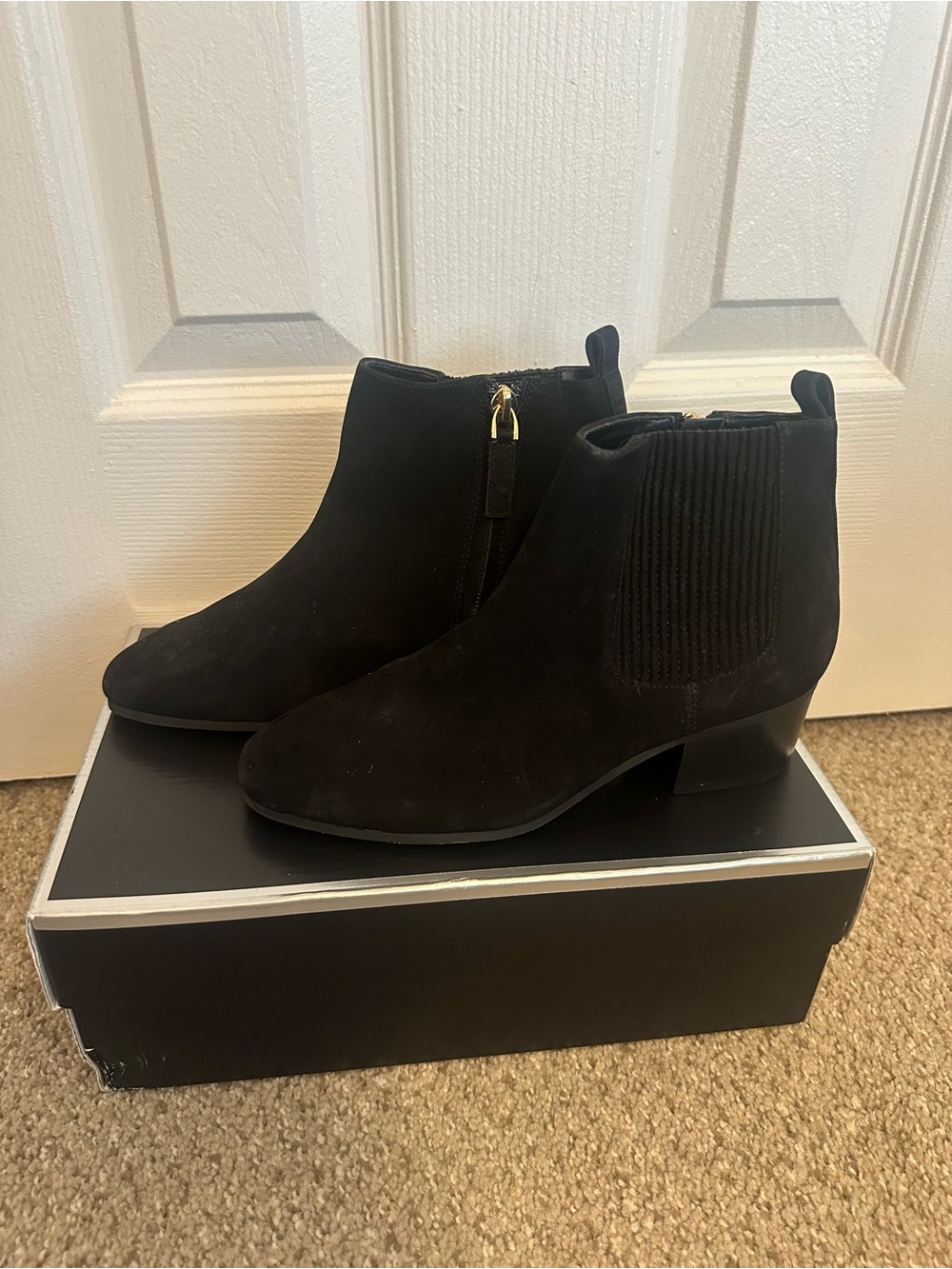 Talbots Black Suede Ankle Boots